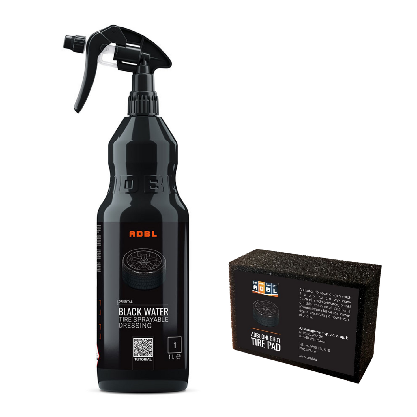 ADBL One Shot Tire Pad + ADBL Black Water – Zestaw do perfekcyjnej pielęgnacji opon