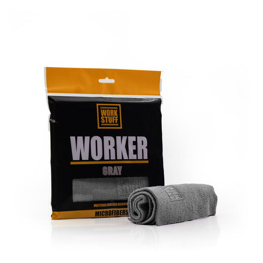 Work Stuff Worker Grey – delikatna mikrofibra bez obszycia, 40x40cm, 320gsm