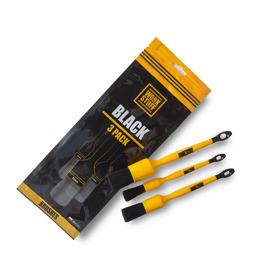 Work Stuff Detailing Black 3-pack – zestaw pędzelków detailingowych do najcięższych zabrudzeń