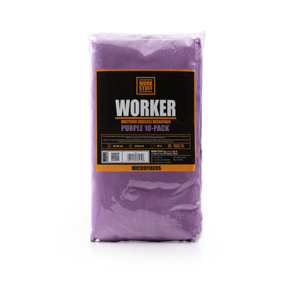 Work Stuff Worker Purple 10-pack – delikatna mikrofibra bez obszycia 40×40 cm, 320 gsm