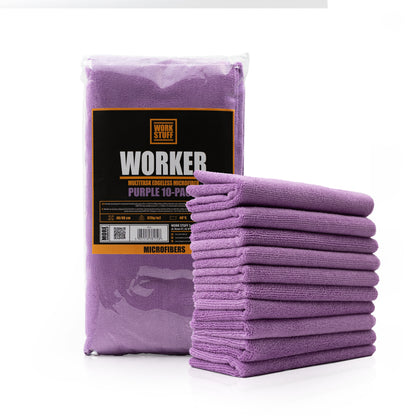 Work Stuff Worker Purple 10-pack – delikatna mikrofibra bez obszycia 40×40 cm, 320 gsm