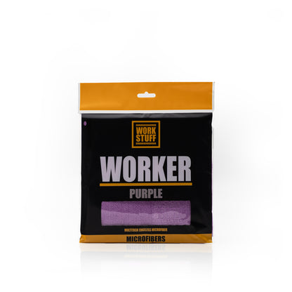 Work Stuff Worker Purple – delikatna mikrofibra bez obszycia 40×40 cm, 320 gsm