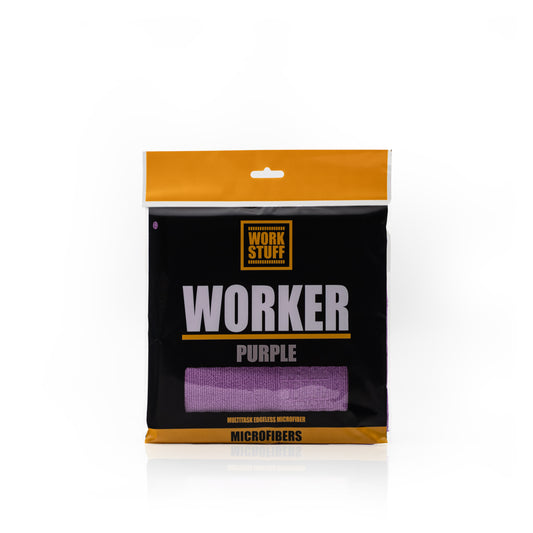 Work Stuff Worker Purple – delikatna mikrofibra bez obszycia 40×40 cm, 320 gsm