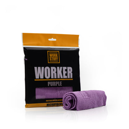 Work Stuff Worker Purple – delikatna mikrofibra bez obszycia 40×40 cm, 320 gsm