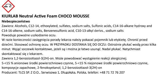 KiurLab Choco Mousse - Piana aktywna o neutralnym pH 5L