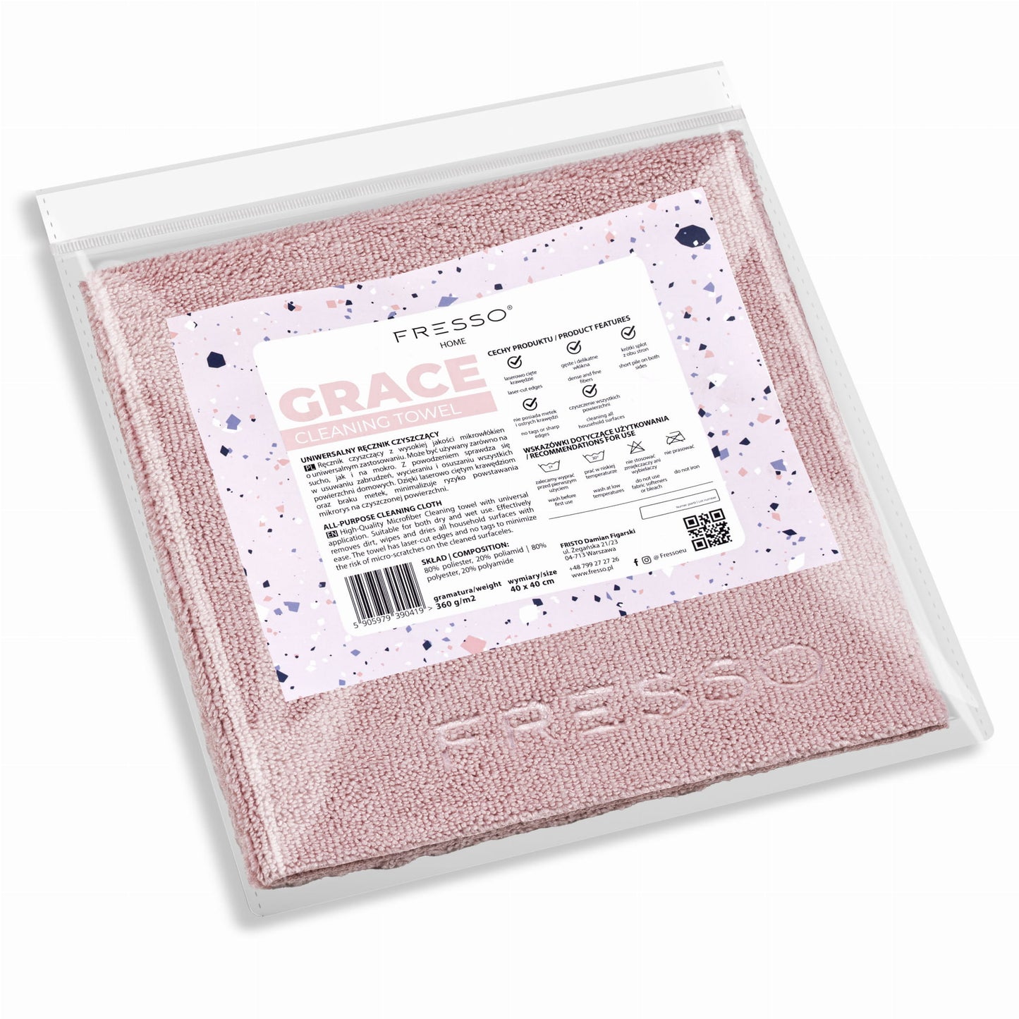 Fresso Home Grace Cleaning Towel – delikatna mikrofibra do detailingu i domu