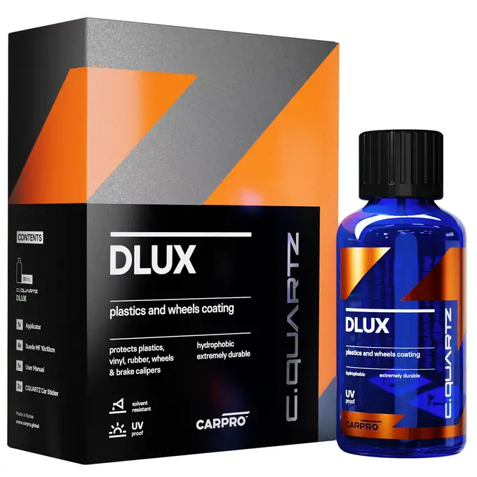 CARPRO Cquartz DLUX zestaw z powłoką ceramiczną do zabezpieczania plastików i felg 30ml