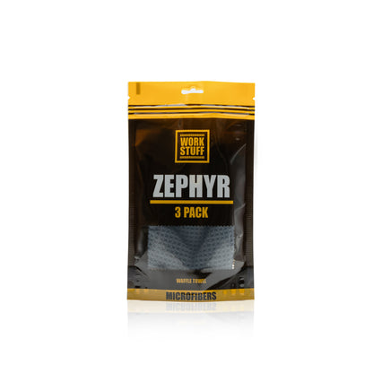 Work Stuff Zephyr Waffle Towel 3-Pack – zestaw trzech ręczników waflowych do czyszczenia szyb, 35x35cm